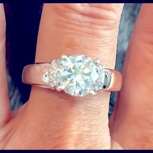 QVC Epiphany Diamonique 100-Facet 2.35 ctw Fancy Gallery Ring